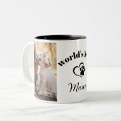 's Werelds Beste Mama Modern Stijlvol Font Custom  Tweekleurige Koffiemok (Voorkant links)