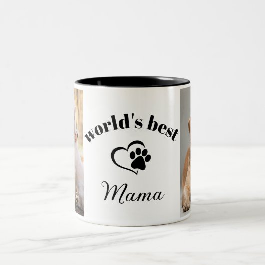 's Werelds Beste Mama Modern Stijlvol Font Custom  Tweekleurige Koffiemok (Center)