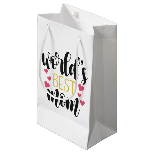 's Werelds beste mama Moederdag | Gift Bag Klein Cadeauzakje (Voorkant Gekanteld)