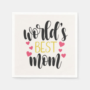 's Werelds beste mama Moederdag   Papier Napkin Servet