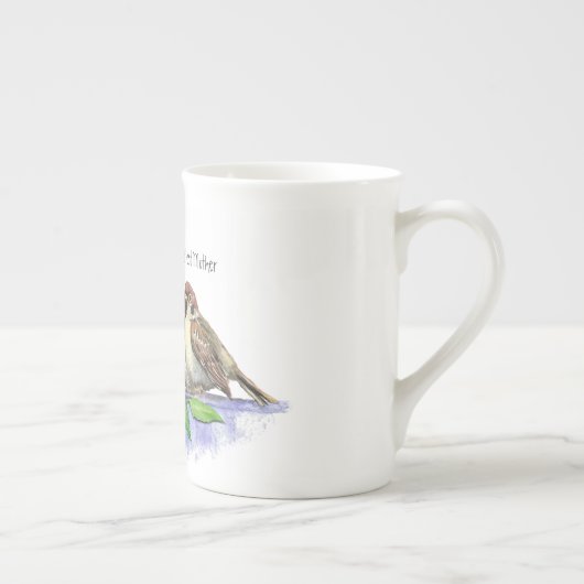 's Werelds beste mama, Moederdag Sparrow Familie Porselein Kop (Rechts)