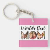 'S Werelds Beste Mama Quote 6 Photo Collage Keycha Sleutelhanger (voorkant)