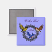 'S Werelds Beste Mama Vogels Op Bloemenkrans Magneet (Voorkant / Achterkant)