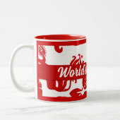 's Werelds beste mammakreel- en witte Damask Tweekleurige Koffiemok (Links)