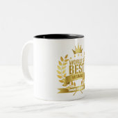 's Werelds beste man 5 gouden ster Tweekleurige Koffiemok (Voorkant links)