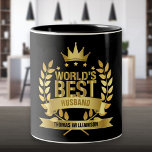 's Werelds beste man Gold Black Tweekleurige Koffiemok<br><div class="desc">Personaliseer de beste man ter wereld om een unieke gave te creëer. Een perfecte manier om hem te shows hoe geweldig hij elke dag is. Ontworpen door: Thisnotme©</div>
