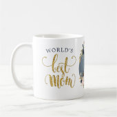 's Werelds beste marineroze Florale botanische fot Koffiemok (Links)