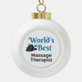 's Werelds beste massagetherapeut Keramische Bal Ornament (Voorkant)