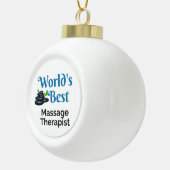 's Werelds beste massagetherapeut Keramische Bal Ornament (Rechts)