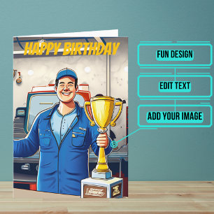 's Werelds beste mechanische verjaardag Kaart