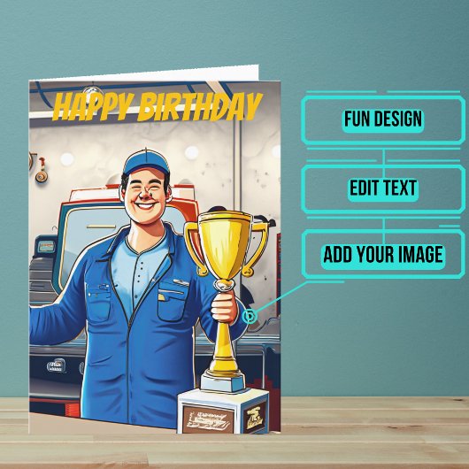 's Werelds beste mechanische verjaardag Kaart