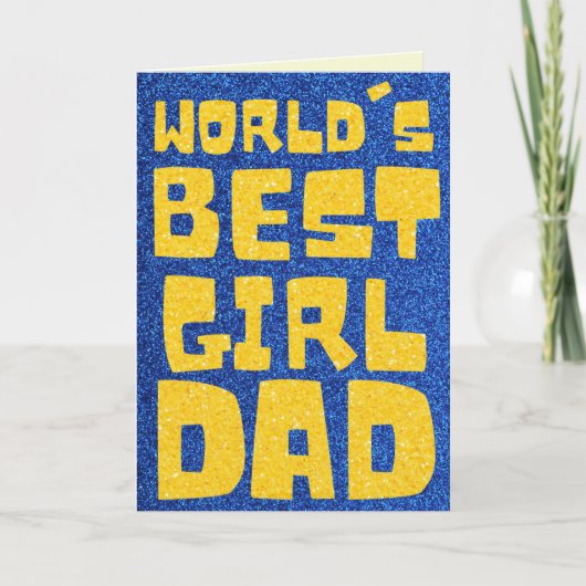 's Werelds beste meisje pap Vaderdag Glitter Kaart (Voorkant)