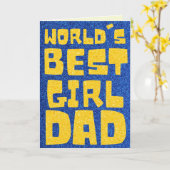 's Werelds beste meisje pap Vaderdag Glitter Kaart (Gele Bloem)