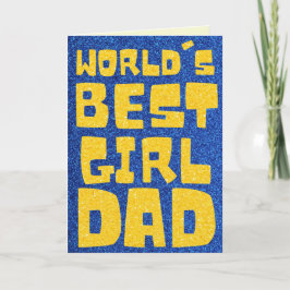 's Werelds beste meisje pap Vaderdag Glitter Kaart
