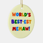 's Werelds beste Memaw Heldere kleurenT-shirts Keramisch Ornament (Rechts)