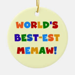 's Werelds beste Memaw Heldere kleurenT-shirts Keramisch Ornament