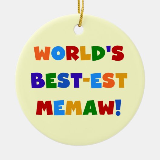 's Werelds beste Memaw Heldere kleurenT-shirts Keramisch Ornament (Voorkant)