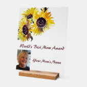 'S Werelds Beste Moeder Award Zonnebloemen Acryl Bord (Hoek)