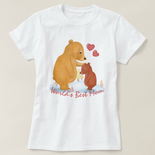 's Werelds beste moeder - Beer mama en Baby T-Shir T-shirt (Design voorkant)