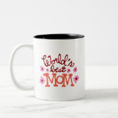 's Werelds beste moeder bloemen Retro Mok (Links)