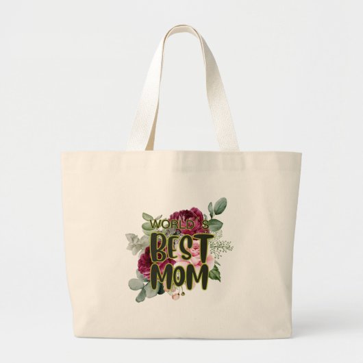 's Werelds Beste Moeder Botanische Bloemen Moederd Grote Tote Bag (Voorkant)