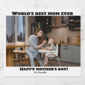 's Werelds beste moeder die ooit blij was met moed Sparkling Wijnetiket (Enkel label)