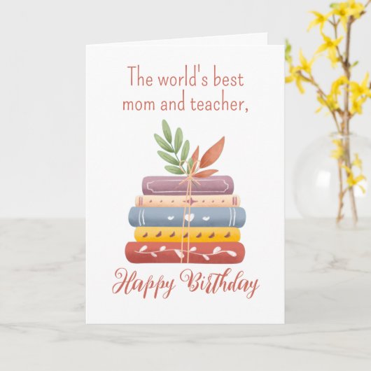 's Werelds beste moeder en leraar verjaardag Kaart (Gele Bloem)
