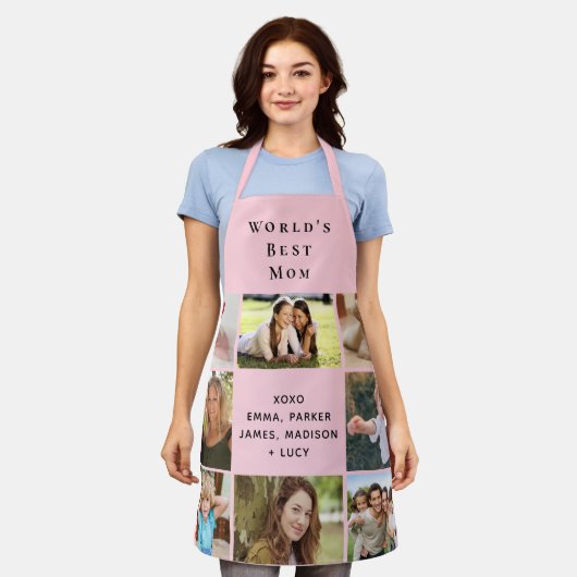 'S Werelds beste moeder fotocollage roze Schort (Gedragen)