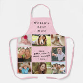 'S Werelds beste moeder fotocollage roze Schort (Voorkant)