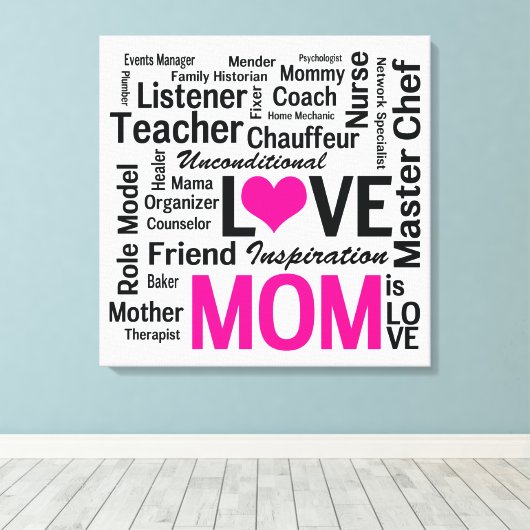's Werelds beste moeder, geweldige 24-7 multitaske Canvas Afdruk (Insitu (Houten vloer))