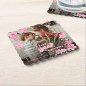 'S WERELDS BESTE MOEDER OOIT Foto Bloemen Aangepas Kartonnen Onderzetters (Gebogen)