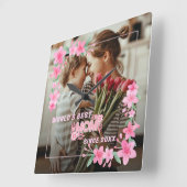 'S WERELDS BESTE MOEDER OOIT Foto Bloemen Aangepas Vierkante Klok (Hoek)