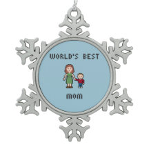 's Werelds Beste Moeder Pewter Sneeuwvlok Ornament