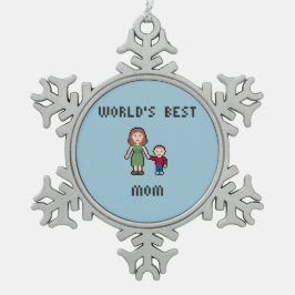 's Werelds Beste Moeder Pewter Sneeuwvlok Ornament