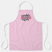 's Werelds beste moeder, roze bloemen, lichtroze Schort (Voorkant)