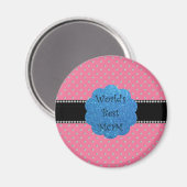 's Werelds beste moeder roze diamanten Magneet (Voorkant / Achterkant)