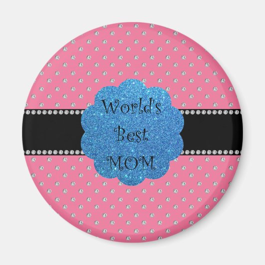 's Werelds beste moeder roze diamanten Magneet (Voorkant)
