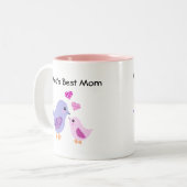 's Werelds beste moeder schattige vogel- en kuiken Tweekleurige Koffiemok (Voorkant links)