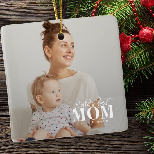 's Werelds beste moeder sinds 20XX moderne foto Keramisch Ornament