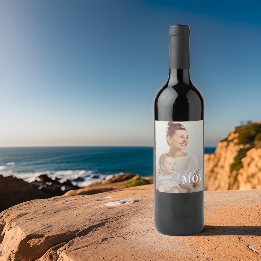 's Werelds beste moeder sinds 20XX moderne foto Wijn Etiket