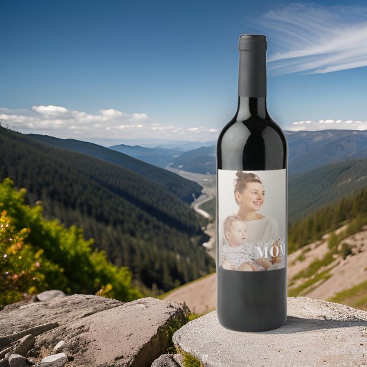 's Werelds beste moeder sinds 20XX moderne foto Wijn Etiket