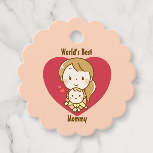 's Werelds beste Moederdag Kawaii-Cartoon Bedankjes Labels (Voorkant)