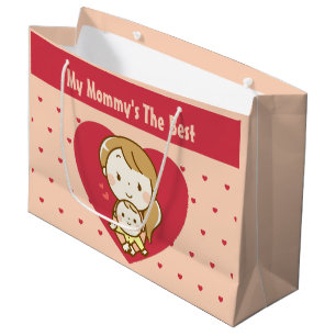 's Werelds beste Moederdag Kawaii-Cartoon Groot Cadeauzakje