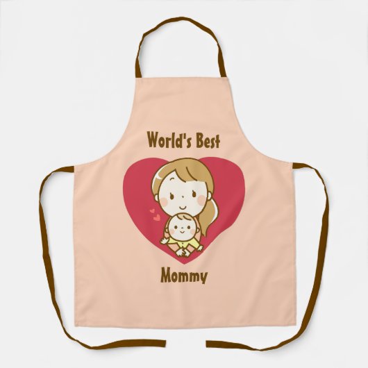 's Werelds beste Moederdag Kawaii-Cartoon Schort (Voorkant)