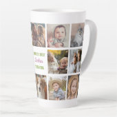 's Werelds Beste Moedernaam Instagram Fotocollage Latte Mok (Rechterhoek)