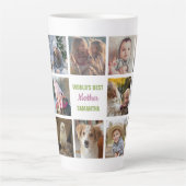 's Werelds Beste Moedernaam Instagram Fotocollage Latte Mok (Voorkant)