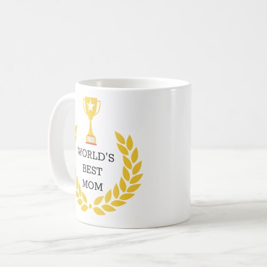 's Werelds beste Mok met een mamam-koffie (Voorkant links)