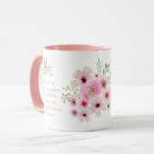 's Werelds beste MUM Moederdag Poem Roze bloemen b Mok (Voorkant links)