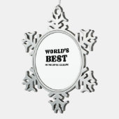 'S WERELDS BESTE MUNICIPALE CLERK TIN SNEEUWVLOK ORNAMENT (Rechts)