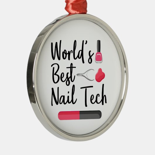's Werelds beste nageltechnicus Metalen Ornament (Rechts)